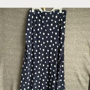 Abercrombie & Fitch Navy A-Line Skirt with White Dots